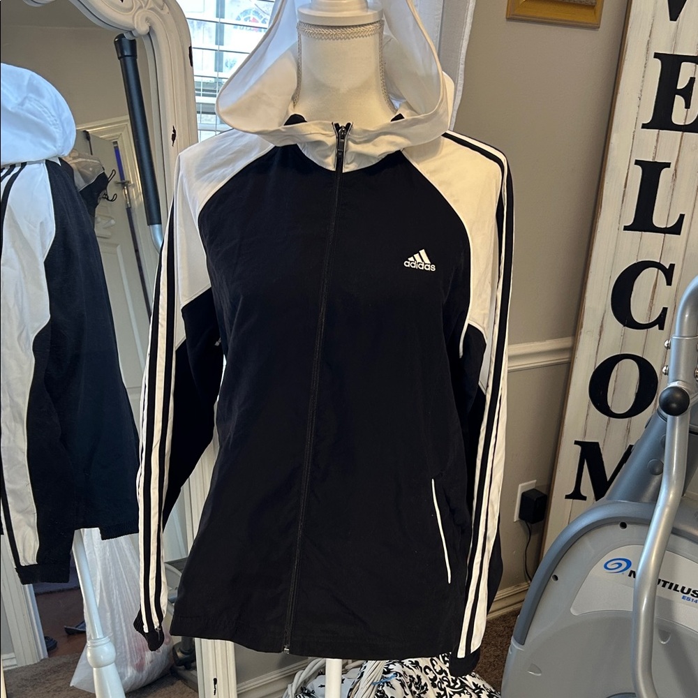 Adidas Black and White Track Jacket